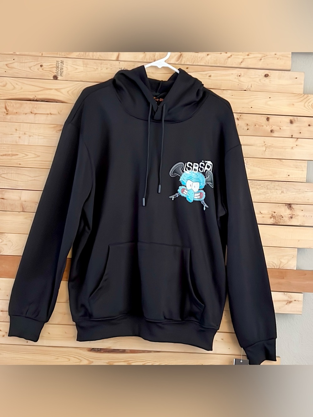 Members Only x Nickelodeon SpongeBob Men’s Black Pullover Hoody Sweatshirt NWT